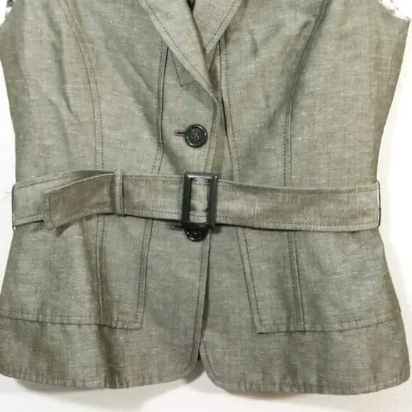 Tahari Arthur Levine linen blend blazer jacket 4 - Picture 8 of 11